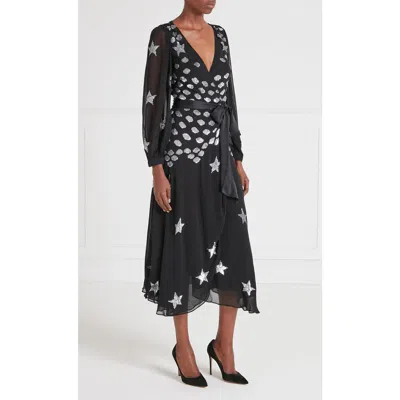 Temperley London Etoile Wrap Dress In Black