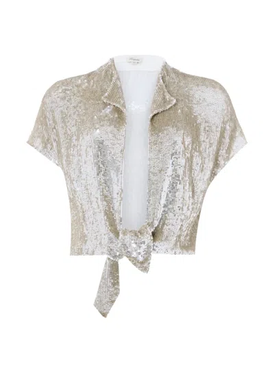 Temperley London Filigree Sequin-embellished Jacket In Neutral