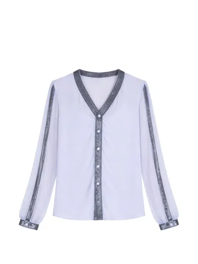 Temperley London Filigree Sequin-embellished Shirt In Blue
