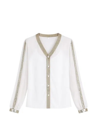 Temperley London Filigree Sequin-embellished Shirt In White
