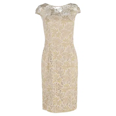 Temperley London Floral-lace Midi Dress In Nude Polyester In Neutral