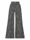 Temperley London Floral-print Jacquard Jeans In Gray