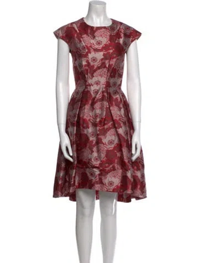 Pre-owned Temperley London Floral Print Knee-length Dress In Red