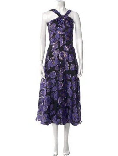 Pre-owned Temperley London Floral Print Midi Length Dress In Multi