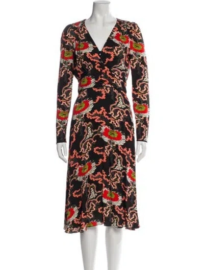 Pre-owned Temperley London Floral Print Midi Length Dress In Multi