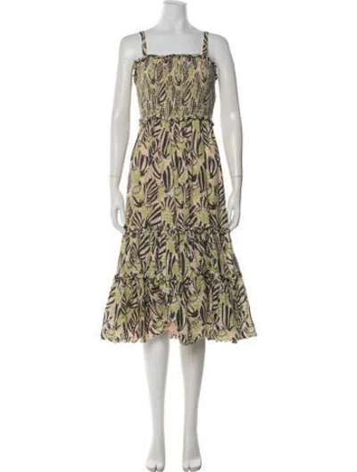 Pre-owned Temperley London Floral Print Midi Length Dress In Neutral