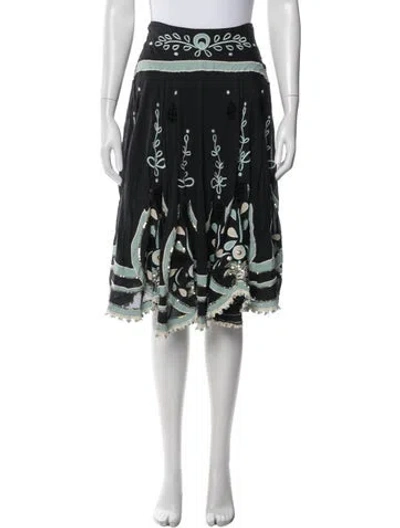 Pre-owned Temperley London Floral Print Midi Length Skirt In Black