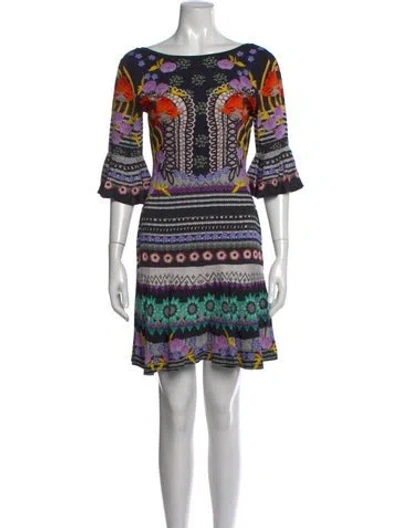 Pre-owned Temperley London Floral Print Mini Dress In Black