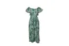 Temperley London Florrie Wrap Dress In Green Print Cotton In Green