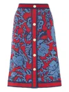 Temperley London Geknöpfter Francis Midirock Mit Blumenmuster In Blue