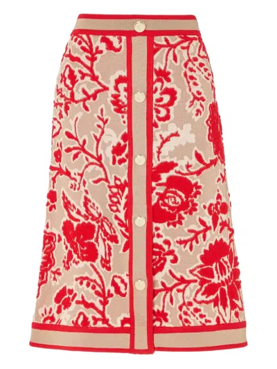 Temperley London Geknöpfter Francis Midirock Mit Blumenmuster In Brown