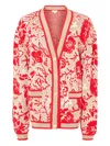 Temperley London Francis Cardigan Mit Blumenmuster In Red