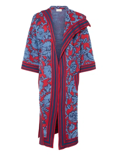 Temperley London Gestreiftes Francis Mantel Mit Blumenmuster In Multi
