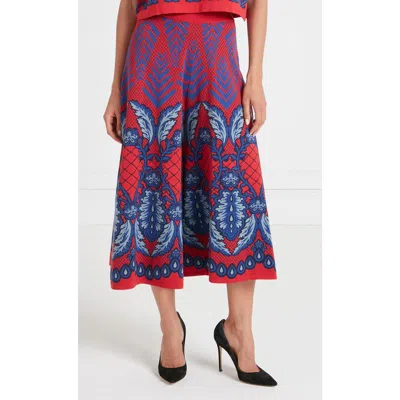 Temperley London Francis Grid Knit Trousers In Red