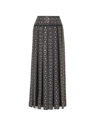 Temperley London Gallantry Pleated Maxi Skirt In Black