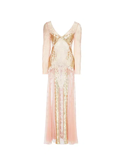 Temperley London Gigi Embroidered Maxi Dress In Pink