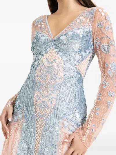 Temperley London Gigi Sequin-embellished Maxi Dress In Blue