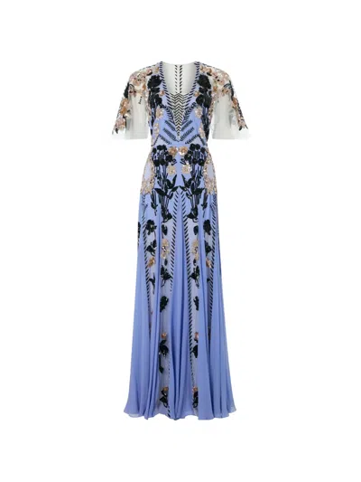 Temperley London Gilded Embellished Gown In Blue