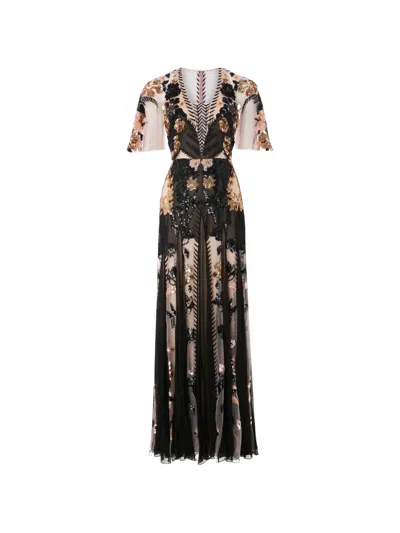 Temperley London Gilded Gown Dress In Black