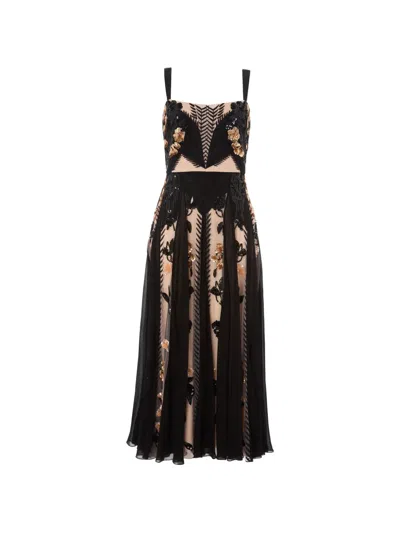 Temperley London Gilded Sequin-embellished Midi Dress In Black