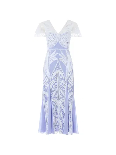 Temperley London Giselle Embroidered Dress In Blue
