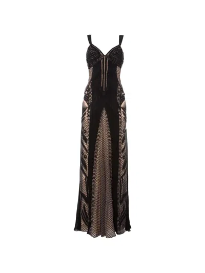 Temperley London Giselle Embroidered Maxi Dress In Black