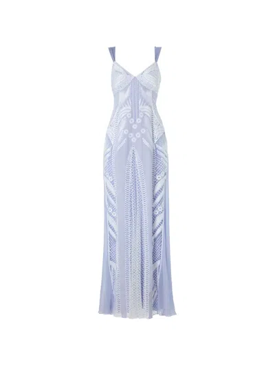 Temperley London Giselle Embroidered Maxi Dress In Purple