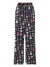Temperley London Gloriette Silk Trousers In Blue
