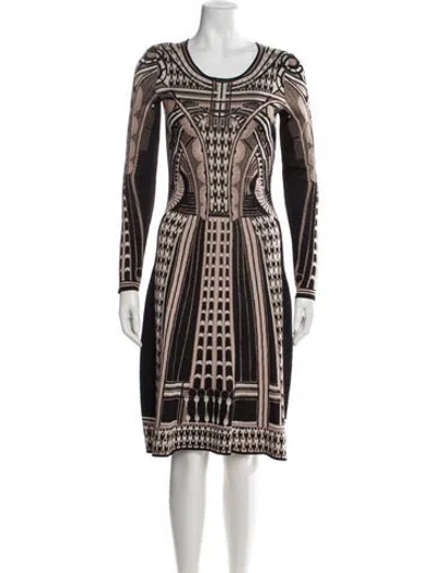 Pre-owned Temperley London Graphic Print Knee-length Dress In Black