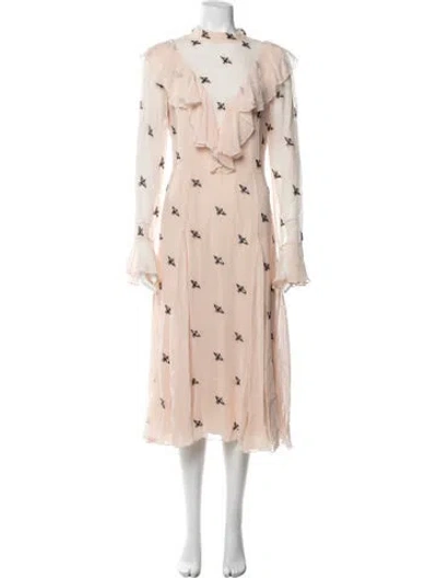 Pre-owned Temperley London Graphic Print Midi Length Dress In Pink