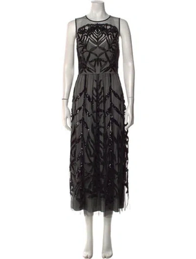 Pre-owned Temperley London Graphic Print Midi Length Dress W/ Tags In Black