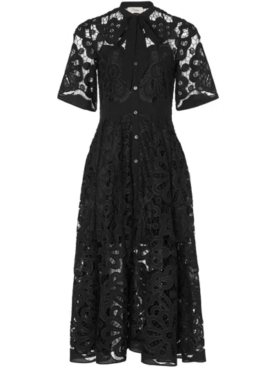 Temperley London Guinevere Midi Dress In Black