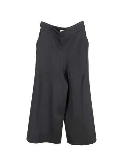 Pre-owned Temperley London High-rise Waist Wide-leg Trousers In Black