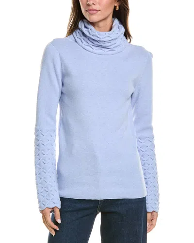 Temperley London Honeycomb Knit Wool Jumper In Blue