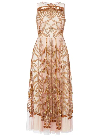 Temperley London Inez Cocktail Midi Dress In Neutrals
