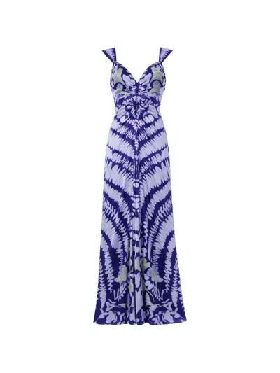 Temperley London Ivy Floral-print Maxi Dress In Purple