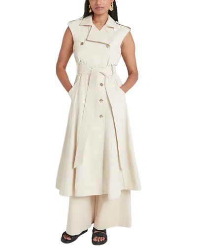 Temperley London Javier Wool-blend Sleeveless Trench Coat In Brown