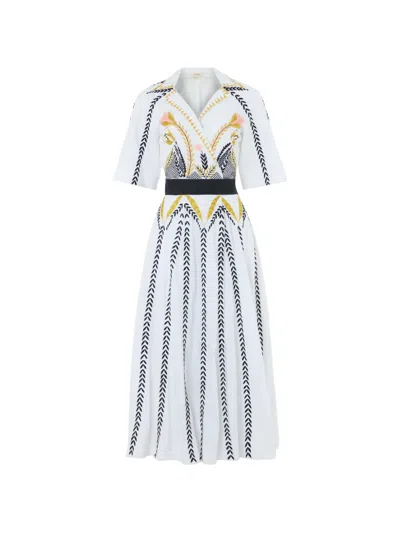 Temperley London Juniper Floral-print Wrap Dress In White