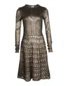 Temperley London Knitted Long Sleeve Dress In Metallic Gold Wool In Gold