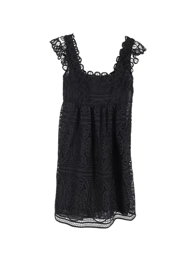 Pre-owned Temperley London Lace Mini Dress In Black
