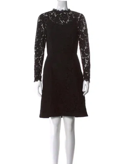 Pre-owned Temperley London Lace Pattern Knee-length Dress In Black
