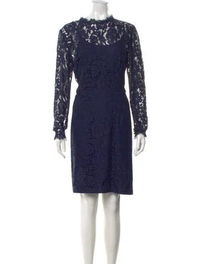Pre-owned Temperley London Lace Pattern Knee-length Dress In Blue
