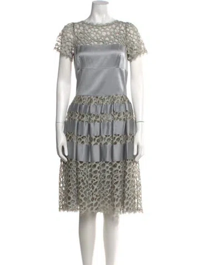 Pre-owned Temperley London Lace Pattern Knee-length Dress W/ Tags In Blue
