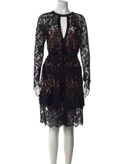 Pre-owned Temperley London Lace Pattern Midi Length Dress In Black