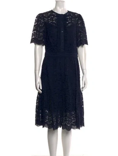 Pre-owned Temperley London Lace Pattern Midi Length Dress In Blue