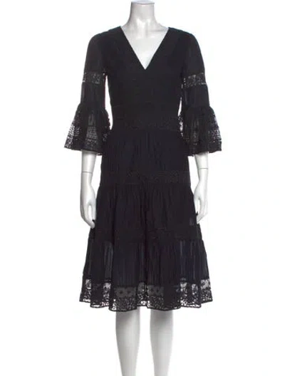 Pre-owned Temperley London Lace Pattern Midi Length Dress In Blue