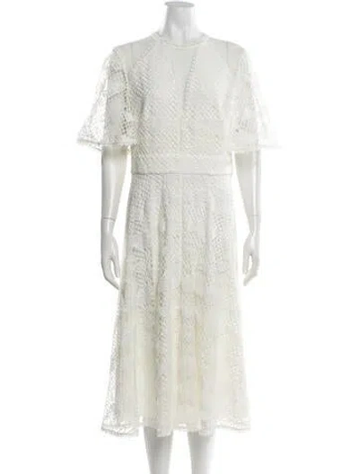 Pre-owned Temperley London Lace Pattern Midi Length Dress In Neutrals