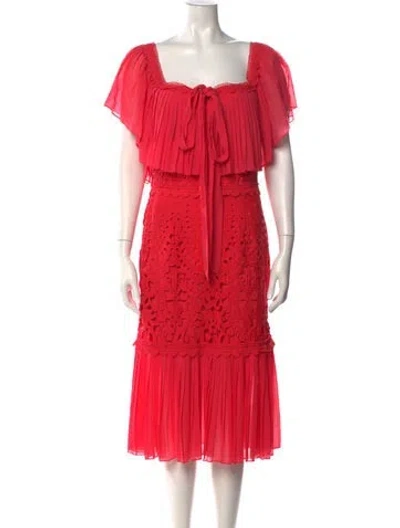 Pre-owned Temperley London Lace Pattern Midi Length Dress In Pink
