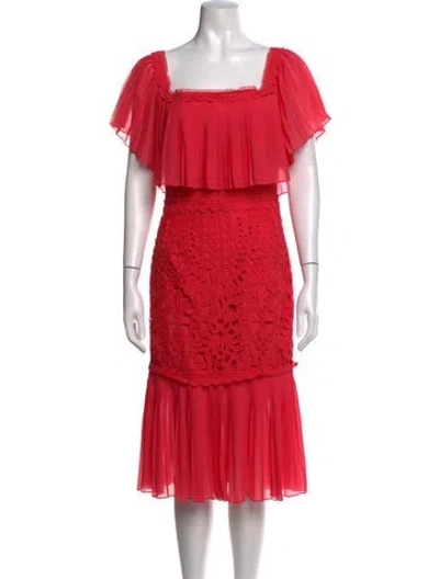 Pre-owned Temperley London Lace Pattern Midi Length Dress In Pink