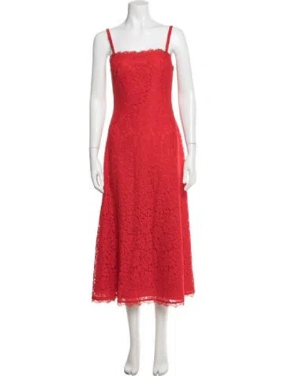 Pre-owned Temperley London Lace Pattern Midi Length Dress In Red